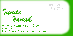 tunde hanak business card